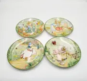 Williams Sonoma Peter Rabbit Salad Plates Mixed Design Set of 4 Easter NEW