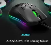Ajazz AJ390 Wired Gaming Mouse RGB Honeycomb Shell Programmable-Black E106