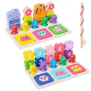 Magnetic Fishing Game for Toddler Funny Wood Shape Matching Board Game nice