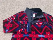 Polo Ralph Lauren BOY'S red blue fleece Aztec Native American pull over jacket 7