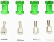 4pcs Aluminum RC Car 12/15/20/25mm Hexagon Wheel Hub Drive Adapter Extension Combination Coupler For 1/10 SCX10 D(20mm Green)