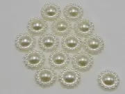 200 Ivory Acrylic Flatback Pearl Flower 8mm Half Pearl Scrapbook Craft