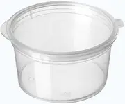 200 Pieces, Hinged Lid Clear 30ml / 1oz Portion Cups/Sauce pots for Dips, Chutney