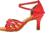 [HOBTEC] Dance Shoes for Women Latin Dance Shoes Salsa Dance Shoes Open Toe Lace Up Jazz Shoes Low Heel Ballroom Salsa Dance for Wedding Party Prom Cha-Cha Wedding Evening Dancing Shoes