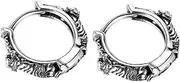 [OATIPHO] 1 Pair Circle Men 's Earrings Ear Piercing Jewelry Male Earring Cross Dangle Earrings Mens Diamond Earrings Men Diamond Earrings Argollas Para Hombre Oreja Titanium Steel Silver