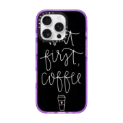 iPhone 16 Pro Impact Case MagSafe Compatible but first coffee - black + mug