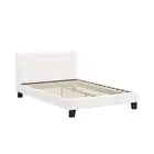 Bed Frame Double Size Base White Boucle TOFU