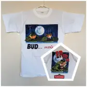Vintage Budweiser Frogs Large T-Shirt Bud Weis Er Er Er Lovers Moon 1995 NOS
