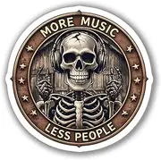 (3PCS) More Music Less People Funny Sticker, Vinyl Stickers Decorate for Cars, Water Bottles,Phone, Books, Laptop, Kindles, Gifts Women Men Decals, Funny Gifts (3x3 inches)