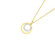 9ct Gold Two Tone 'circle Of Love' Diamond-cut & Polish Pendant