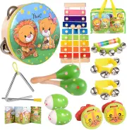 Oathx Baby Musical Toys for Toddlers 1-3 Kids'Drum Percussion Instruments Set Wo