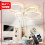 33-Inch Ceiling Fan with LED Light Three-Color Adjustable Flush Mount White