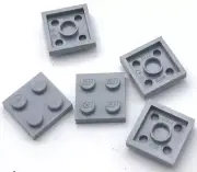 Lego 5 New Light Bluish Gray Plates 2 x 2 Dot Pieces
