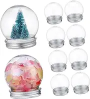 Cabilock DIY Snow Globe Kit 10pcs 150ml Round Water Globes Screw Off Caps Snow Globes Making Props for Christmas Dec