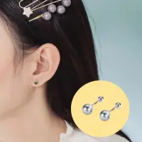 在飛比找momo購物網優惠-【A&R】韓風s999純銀復古奢華珍珠款轉珠耳環(鎖珠 螺絲