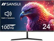 24 inch Monitor IPS Display Computer Monitor with Built-in Speakers 100Hz Mon...