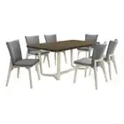 Coaster Biloxi 7-Piece Rectangular Coastal Wood Dining Set in Brown and Gray