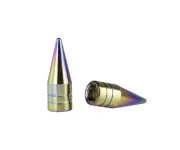 PRO+ Bicycle Bike Valve Caps Spike Round Neo Chrome