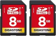 Gigastone 8GB 2-Pack SD Card UHS-I U1 Class 10 SDHC Memory Card Full HD Video Canon Nikon Sony Pentax Kodak Olympus Panasonic Digital Camera