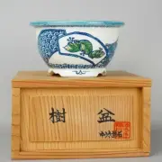 Japanese bonsai pot YUKI-SYOSEKI Round shape W10cm H5.5cm Glazed