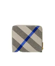 Burberry Checkered Zip-Around Wallet One size Nude