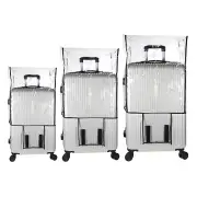 3Pcs Luggage Covers, 20 24 28 Inch PVC Suitcase Cover Protectors, Black