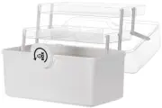 Sooyee Craft Organizers and Storage,Plastic Box with 3-Tier Fold Tray and Han...