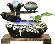 Upgraded Creative Fountain, Tabletop Fountain with Incense Burner and LED Lights, Relaxation Meditation Water Fountains New