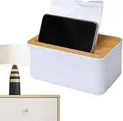 Wooden Tissue Holder - Tissue Holders for Bathrooms,Wooden Modern Farmhouse Boho Decor, Bathroom Dispensers, Multi-Functional for Restaurants