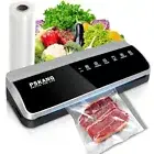 Pskang Vacuum Sealer Machine One-Touch Vacuum Sealer with Bags Rolls Storage and