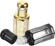 VICASKY 2pcs Essential Oil Roller Bottle Refillable Perfume Bottles with Roller Applicator Elegant Design for Travel Empty Containers for Fragrance and Cosmetics