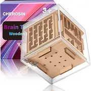 Fidget Puzzle Cube Toy for Adults - 6-Sided Wooden Puzzle Game Fidget Toy for Anxiety Relief - Handheld Maze Cube for Travel - 3D Brain Teaser Magic Cube - Birthday Gifts for Teenage Boys and Men