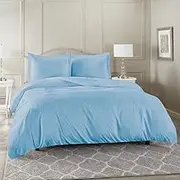 Luxor 100% Cotton 1000TC Single/King Single/Double/Queen/King/Super King Quilt/Duvet Cover Set - Aqua (King Single)