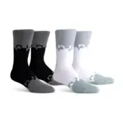 PKWY by Dwyane Wade Mens Clipped Crew Socks Size 6-12 Classic Fit Black White