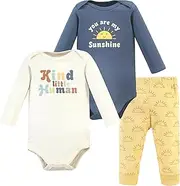 [HUDSON BABY] baby-girls Unisex Baby Cotton Bodysuit and Pant Set, Kind Human, 12-18 Months, Kind Human