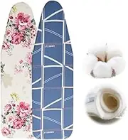 Thick Padding Ironing Board Cover 36x13in 39x13in 43x14in Scorch Resistant Iron Board Cover with Drawstring Replacement Standard Size Easy Fit(Blue,39x13in/100x34cm)