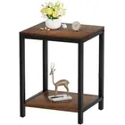 Wood End Tables Small Side with Storage Night Stand Metal Frames 2 Tier Bedside