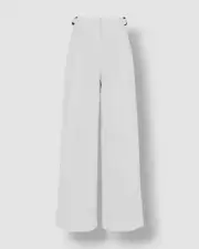 Emporio Armani Women's White Techno Wide Leg Trousers Pants Size 42