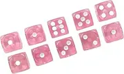 Bulk Dice, 20pcs 6 Sided Dice Set Durable Portable for Math Games and Educational Games (Pink with White Spots)