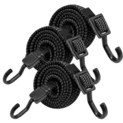 3 Pcs Luggage Rope Straps Outdoor Bungee Cords with Hooks Adjustable