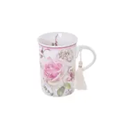 Gibson Gifts Roses & Dandelion Tasseled Ceramic Coffee Mug Drinkware w/ Box