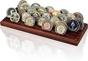 ZAYALI Challenge Coin Display Stand, Coin Holder Wooden American Flag Wall Decor, Government Military Challenge Coin Rack Display Medal Display Case