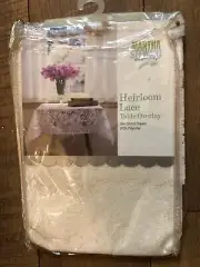 Vintage Martha Stewart Heirloom Lace Tablecloth Overlay 36 in square 1999 NIP