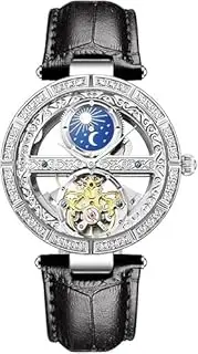 [BRTOVLLE] SENORS147 Elegant and Fashionable Fully Automatic Hollow Mechanical Women's Watch with Diamond Moon Phase Calendar Inlaid Waterproof Watch