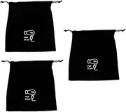 [HONMEET] 3 Pcs Compact Hair Dryer Bag Drawstring Closure for Hair Dryer Makeup and Personal Items Black for Travel and Home