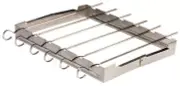 Grillfinity BBQ Gourmet Shish Kebab Kebob Set Rack w/ 6 Stainless Steel Skewers