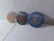 Vintage Nintendo "Ask Me About" Promotional Button (Set of 3) F1, Sports, & SNES