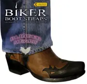 Harley-Davidson Boot 4" Blinged Heart Motorcycle Boot Straps