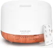 ASAKUKI 500ml Essential Oil Diffuser, 5 in 1 Ultrasonic Aromatherapy Fragrant Oil Diffusers, Vaporizer Humidifier with Remote Control, Timer, Auto-Off Safety Switch, 7 LED Light Colors