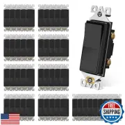 AIDA Single Pole Rocker Decora Light Switch, 15 Amp Self-grounding Electrical